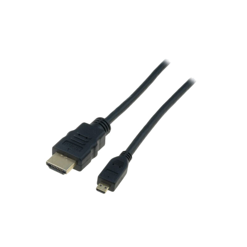 Cablu; HDMI 1.4; HDMI mufă,mufă  micro HDMI; 2m; negru