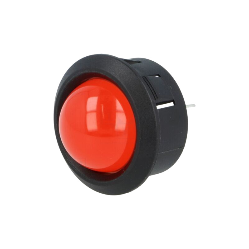 Lampă de control: LED; convex; roşie; Ø25,65mm; pt.PCB; plastic