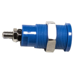 Conector: banană 4mm; 36A; 1kV; albastră; nichelat; alamă