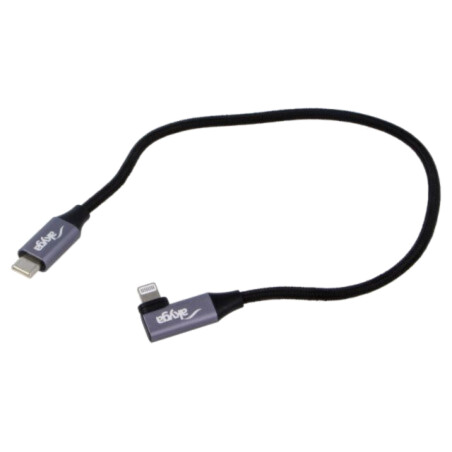Cablu; USB 2.0; mufă în unghi Apple Lightning,USB C mufă; 0,3m