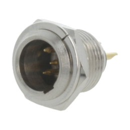 Conector: XLR mini; soclu; tată; PIN: 4; lipire; Ø11mm