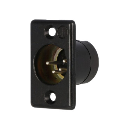 Conector: XLR; soclu; tată; PIN: 4; drept; lipire; Contacte: alamă
