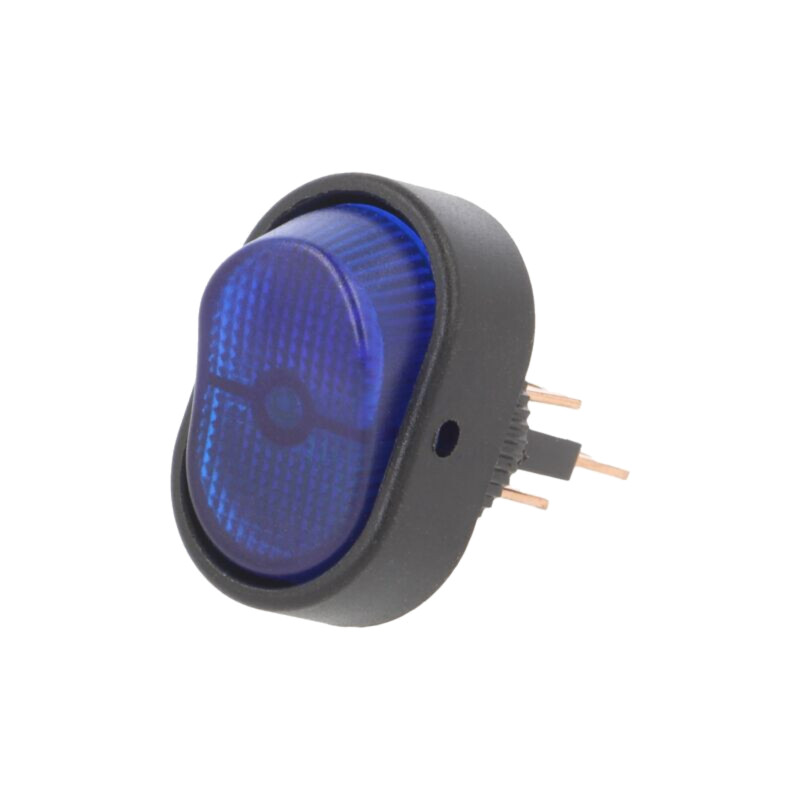 ROCKER; SPST; Poz: 2; ON-OFF; 30A/12VDC; albastră; LED; RD; UL94V-2