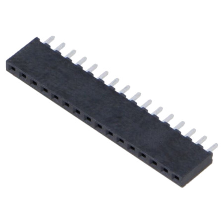 Conector: şiruri pini; mamă; PIN: 16; 2mm; aurit; THT; soclu; drept