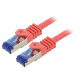 Patch cord; S/FTP; 6a; litat; Cu; LSZH; roşu; 2m; 26AWG; -20÷75°C