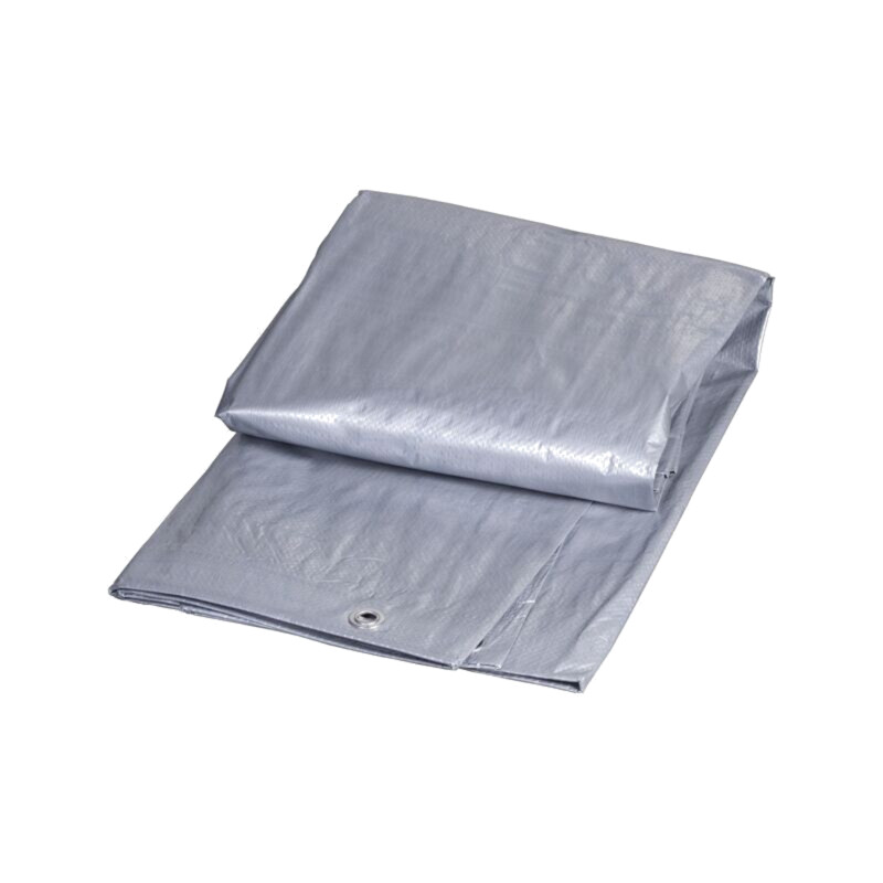 Prelată; Lung: 3m; Lăţ: 2m; argintie; cu inele metalice; 120g/m2