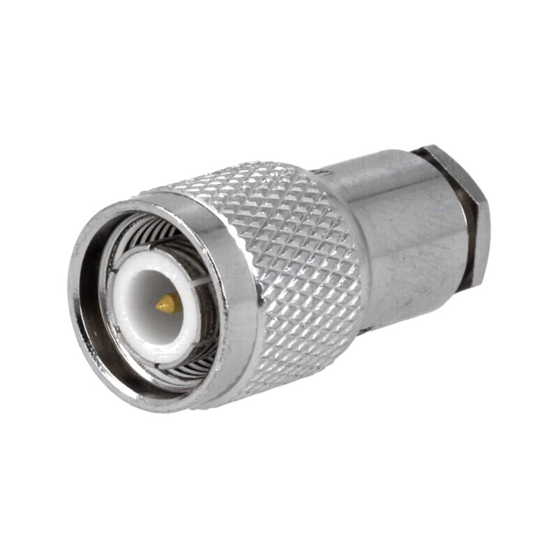 Conector: TNC; mufă; tată; drept; 50Ω; lipire,răsucire (clamp)