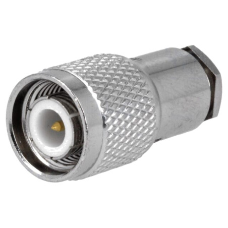 Conector: TNC; mufă; tată; drept; 50Ω; lipire,răsucire (clamp)