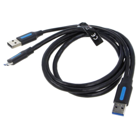 Cablu; USB 3.0; USB A mufă x2,USB B micro mufă; nichelat; 1m