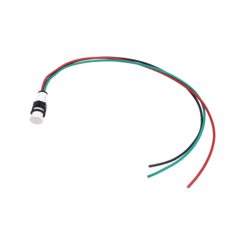 Lampă de control: LED; convex; roşie/verde; 230VAC; Ø10mm; plastic