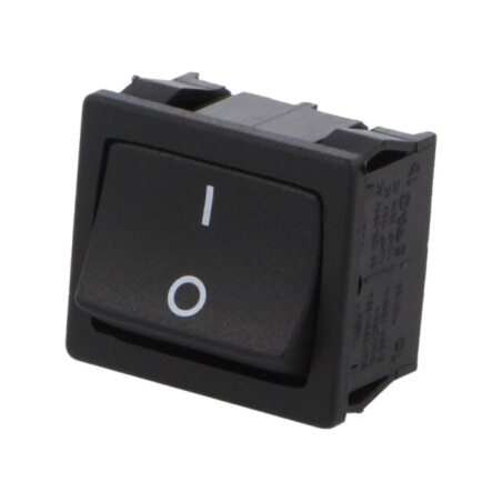 ROCKER; DPST; Poz: 2; ON-OFF; 6A/250VAC; neagră; IP40; fără; 1800