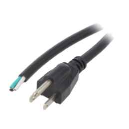 Cablu; 3x16AWG; NEMA 5-15 (B) mufă,cabluri; PVC; 1,5m; negru; 13A