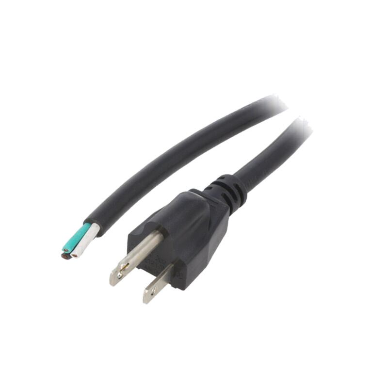Cablu; 3x16AWG; NEMA 5-15 (B) mufă,cabluri; PVC; 1,5m; negru; 13A