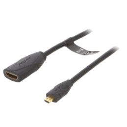 Cablu; HDMI 2.0; HDMI soclu,mufă  micro HDMI; PVC; 1m; negru