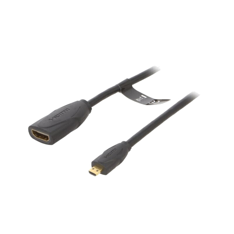 Cablu; HDMI 2.0; HDMI soclu,mufă micro HDMI; PVC; 1m; negru Cablu; HDMI 2.0; HDMI soclu,mufă micro HDMI; PVC; 1m; negru