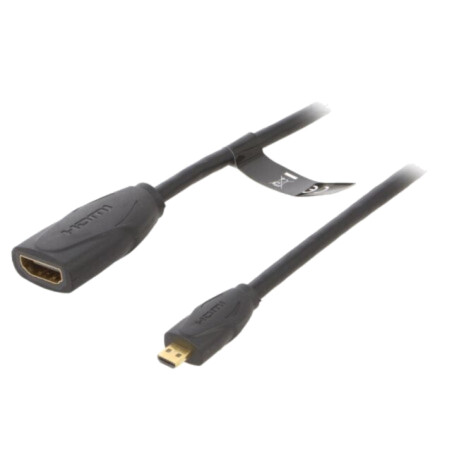 Cablu; HDMI 2.0; HDMI soclu,mufă  micro HDMI; PVC; 1m; negru