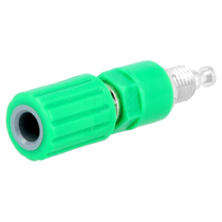 Conector: banană 4mm; soclu; 36A; 30VAC; 60VDC; Orif: Ø6mm; verde