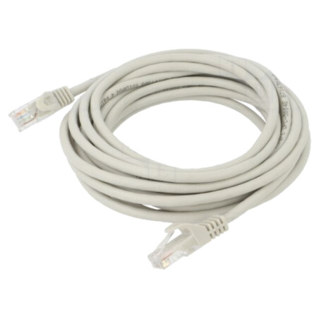 Patch cord; U/UTP; 6; litat; Cu; PVC; gri; 5m; 26AWG; Øcablu: 6,2mm