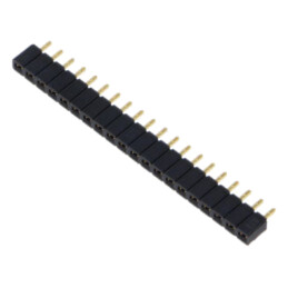 Conector: şiruri pini; mamă; PIN: 20; 2,54mm; aurit; THT; soclu