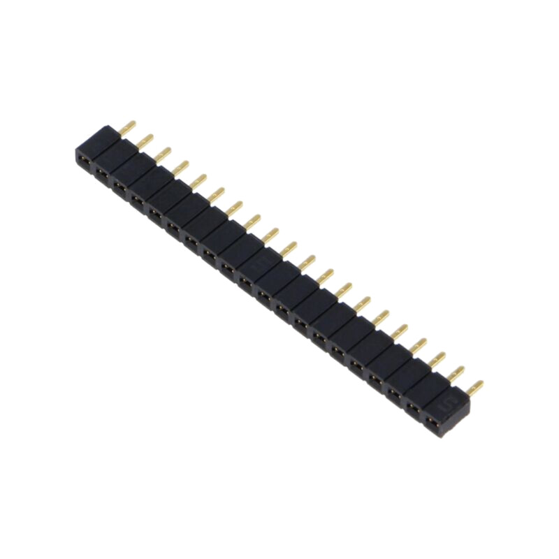 Conector: şiruri pini; mamă; PIN: 20; 2,54mm; aurit; THT; soclu