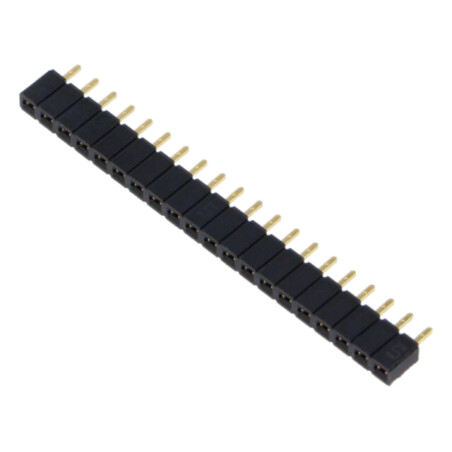 Conector: şiruri pini; mamă; PIN: 20; 2,54mm; aurit; THT; soclu