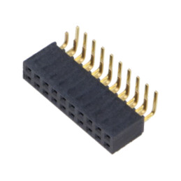 Conector: şiruri pini; mamă; PIN: 20; 2,54mm; aurit; THT; soclu