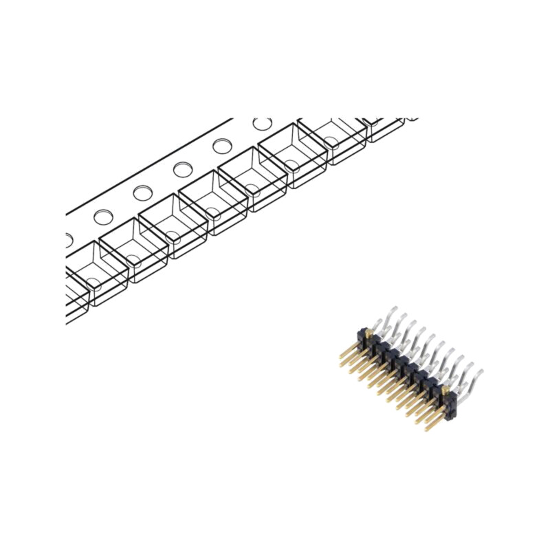 Conector: şiruri pini; tată; PIN: 20; 2,54mm; aurit; SMT; şir pini