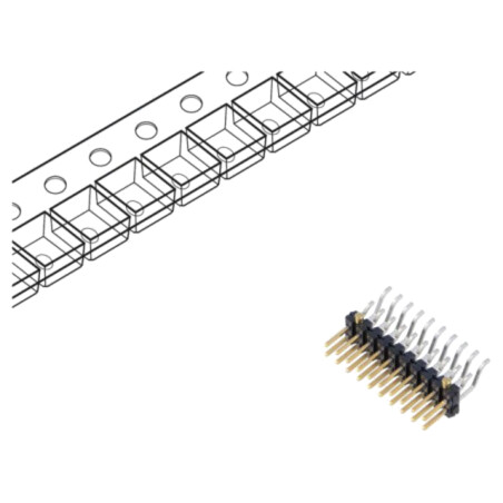 Conector: şiruri pini; tată; PIN: 20; 2,54mm; aurit; SMT; şir pini