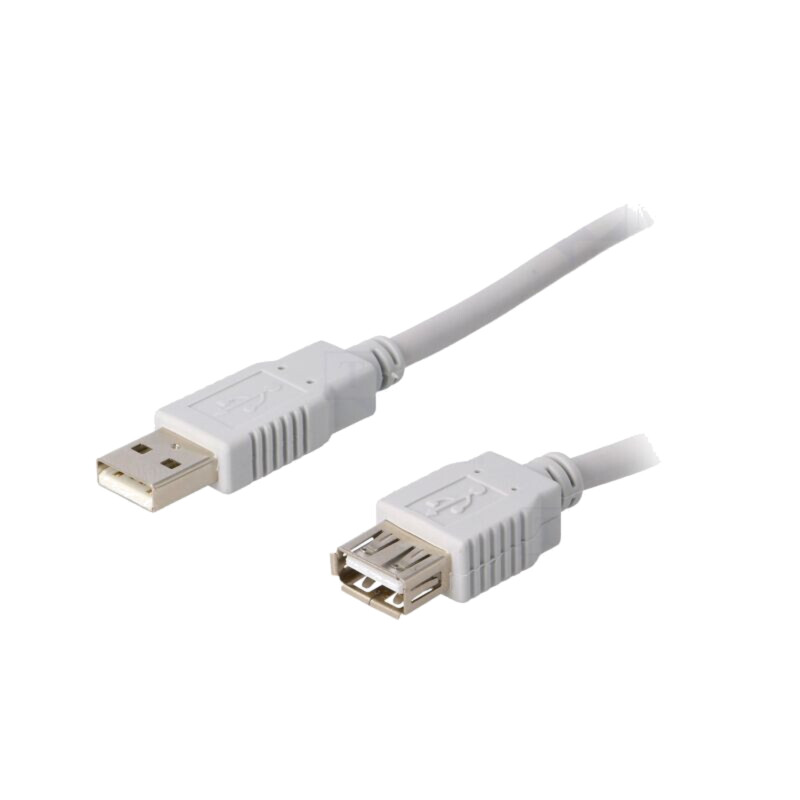 Cablu; USB 2.0; USB A soclu,USB A mufă; 5m; gri; Fire: Cu