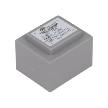 Transformator: încapsulat; 2VA; 230VAC; 9V; 9V; 110mA; 110mA; PCB