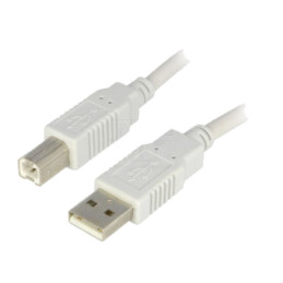 Cablu; USB 2.0; USB A mufă,USB B mufă; 5m; gri; Fire: Cu