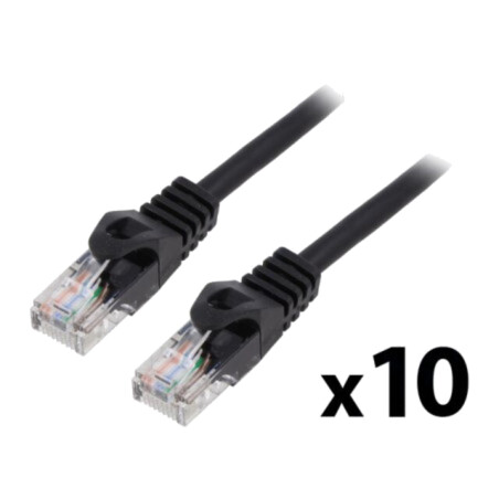 Patch cord; U/UTP; 5e; litat; CCA; PVC; negru; 0,5m; 26AWG; Fire: 8