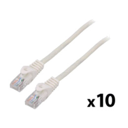 Patch cord; U/UTP; 5e; litat; CCA; PVC; alb; 0,5m; 26AWG; Fire: 8