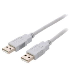 Cablu; USB 2.0; USB A mufă,din ambele părţi; 5m; gri; Fire: Cu