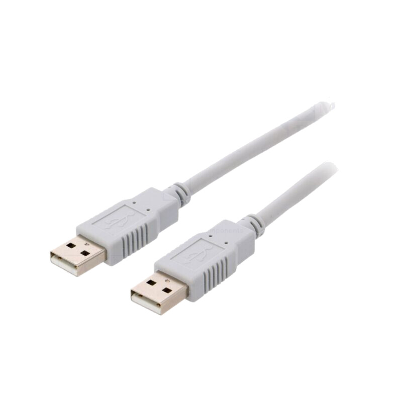 Cablu; USB 2.0; USB A mufă,din ambele părţi; 5m; gri; Fire: Cu