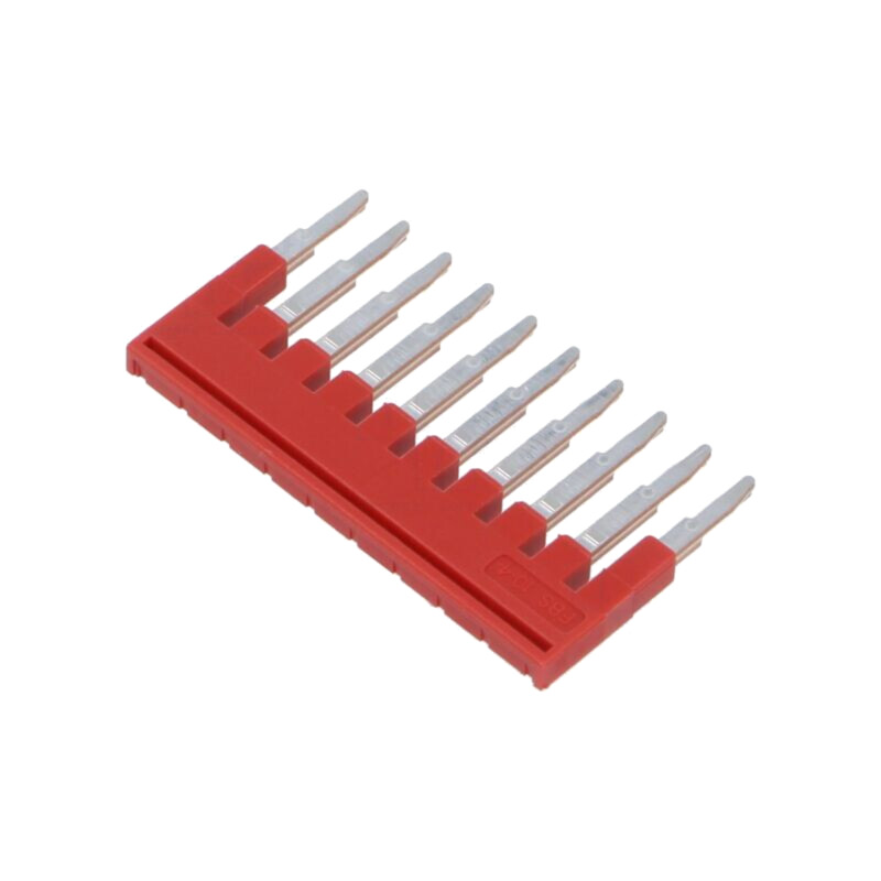 Punte de conectare; piste: 10; roşie; Lăţ: 4mm; UL94V-0