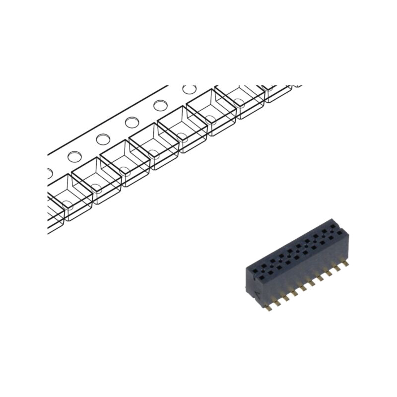 Conector: şiruri pini; tată; PIN: 20; 1,27mm; aurit; SMT; soclu