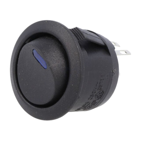 ROCKER; SPST; Poz: 2; ON-OFF; 10A/250VAC; 10A/24VDC; neagră; LED