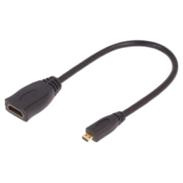 Cablu; HDMI 1.4; HDMI soclu,mufă  micro HDMI; PVC; 0,2m; negru