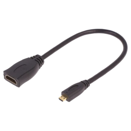 Cablu; HDMI 1.4; HDMI soclu,mufă  micro HDMI; PVC; 0,2m; negru