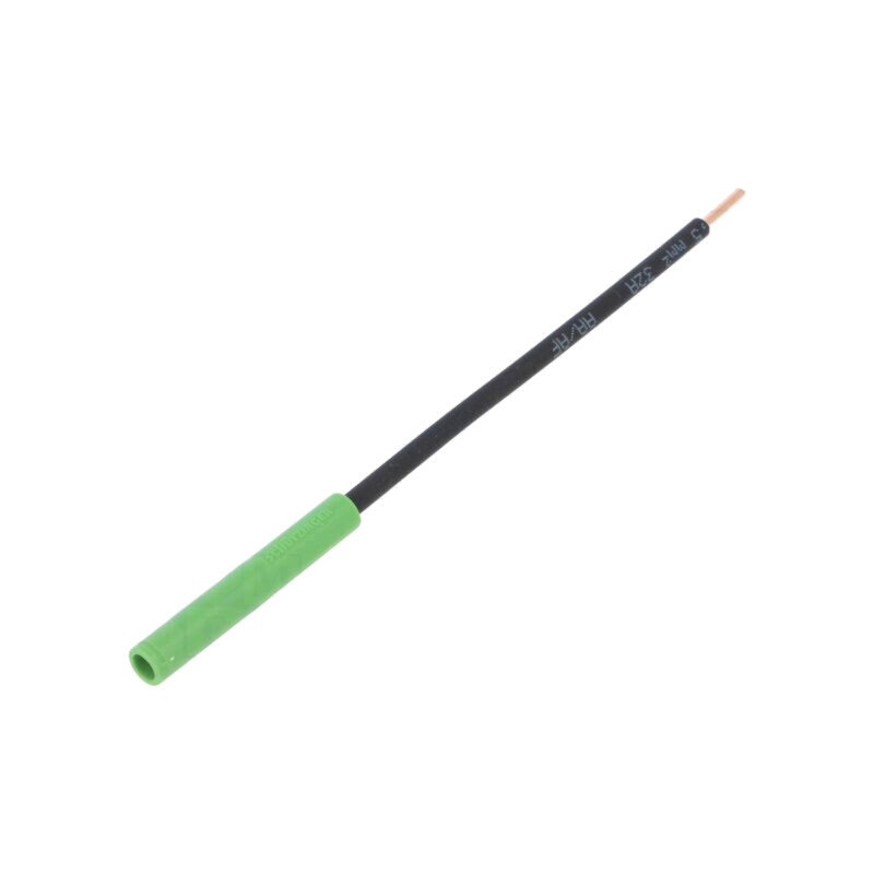 Conector: banană 4mm; soclu; 32A; 1kVDC; verde; nichelat; 130mm