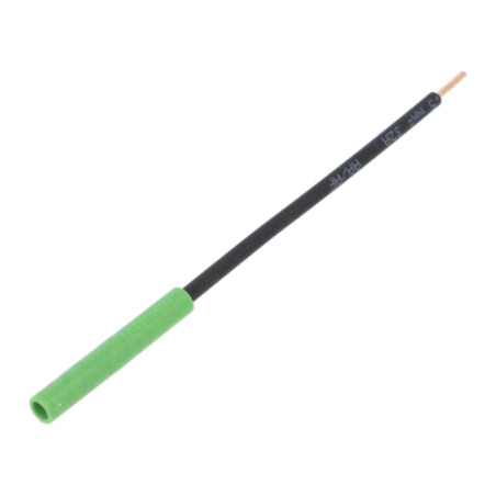 Conector: banană 4mm; soclu; 32A; 1kVDC; verde; nichelat; 130mm