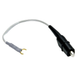 Cablu de împământare; 300V; mufă tip furcă,bornă crocodil; gri