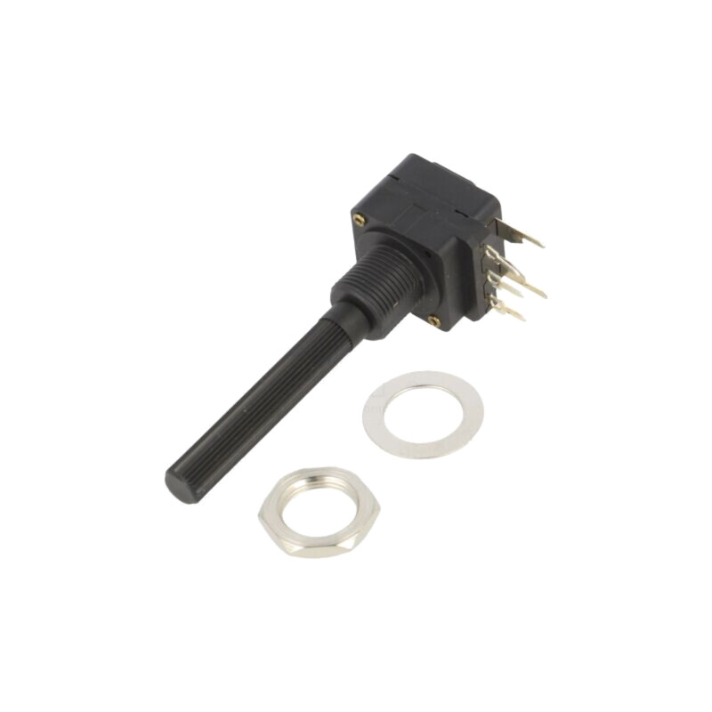 Potenţiometru: axial; 100kΩ; 200mW; THT; 6mm; plastic; mono; cărbune