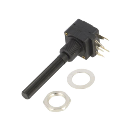 Potenţiometru: axial; 100kΩ; 200mW; THT; 6mm; plastic; mono; cărbune