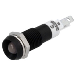 Lampă de control: LED; concav; roşie/verde; 24÷28VAC; Ø8mm; metal