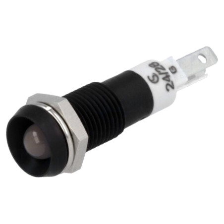 Lampă de control: LED; concav; roşie/verde; 24÷28VAC; Ø8mm; metal