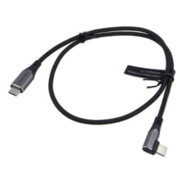 Cablu; USB 2.0; nichelat; 0,5m; negru; Fire: Cu,cositorit; textilă