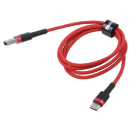 Cablu; High Speed,USB 2.0; USB A mufă,USB C mufă; 1m; roşu; 3A