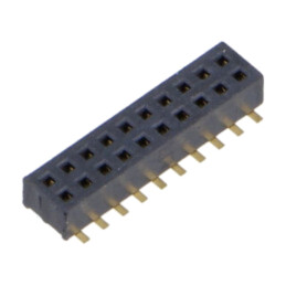Conector: şiruri pini; mamă; PIN: 20; 1,27mm; aurit; SMT; soclu